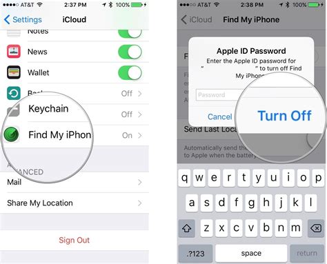 Disabling Find My iPhone on Your Device