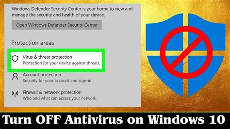 Disabling the Built-in Antivirus Protection in Windows 10