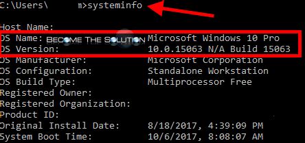 Discovering the Operating System Version via Command Prompt