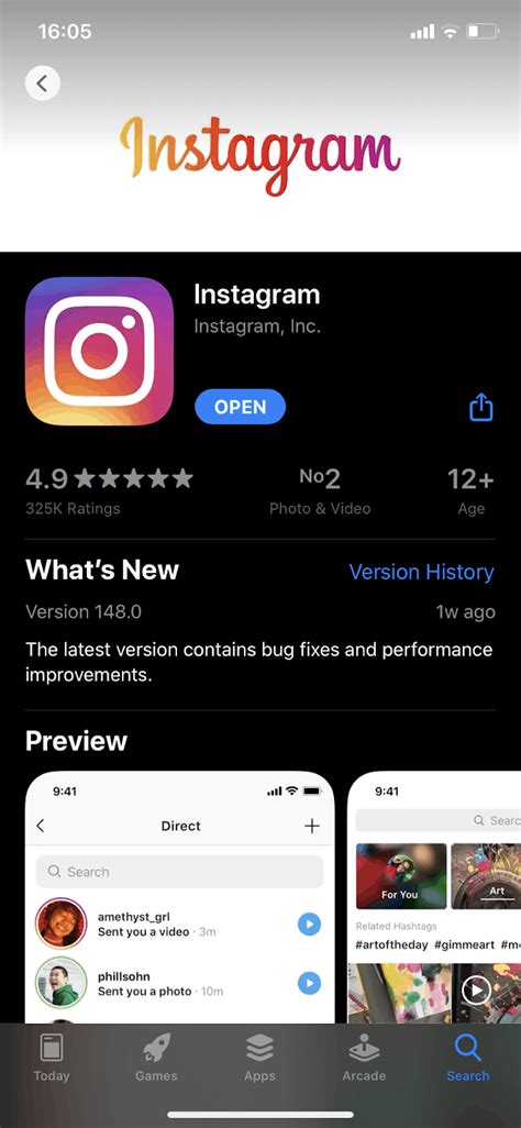 Download Instagram from the App Store