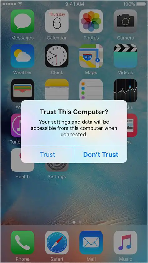 Enable Trust on iPhone