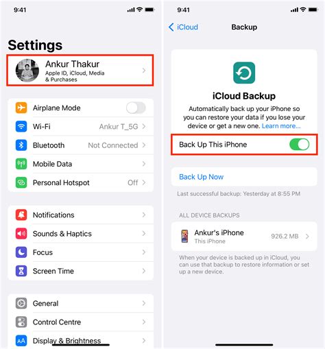 Enabling App iCloud Backup