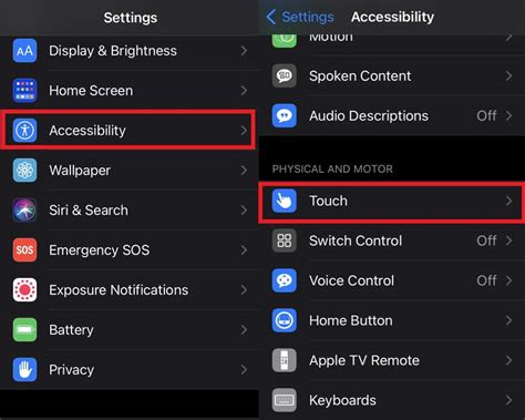 Enabling AssistiveTouch