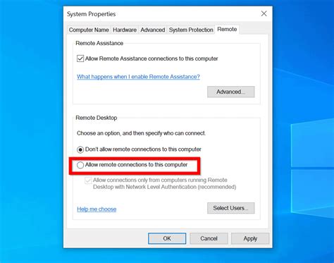 Enabling Remote Desktop on a Windows System