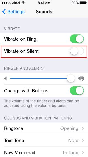 Enabling Vibration in Silent Mode