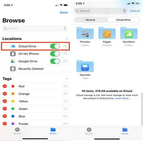 Enabling iCloud on both devices