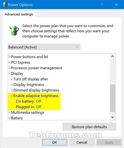 Enabling the Brightness Limitation