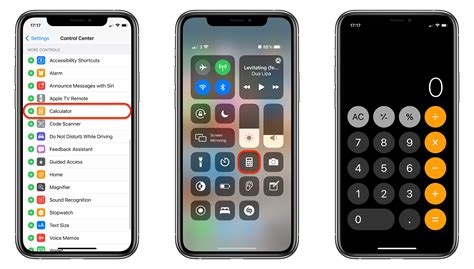 Enabling the Calculator in Control Center