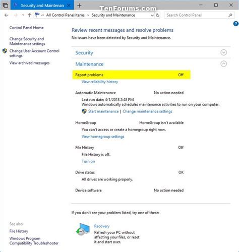 Enabling the Error Reporting System on your Windows Device