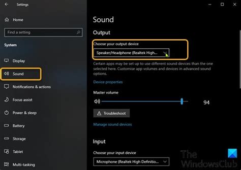 Ensure the correct audio output device is selected