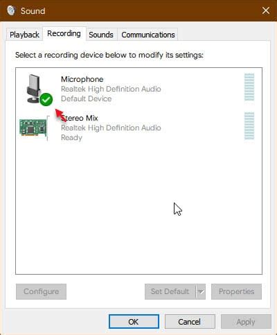 Ensuring Headphones are Set as Default Recording Device