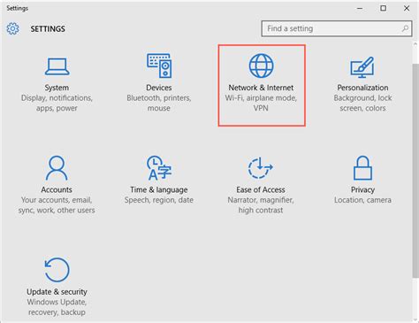 Examining Network Options in the Settings Menu