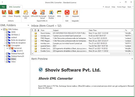 Exploring EML Files with File Sharing Applications