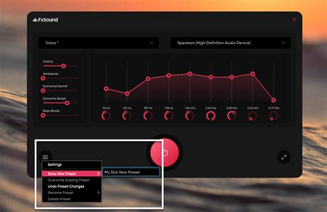 Exploring the Available Audio Presets and Customization Options