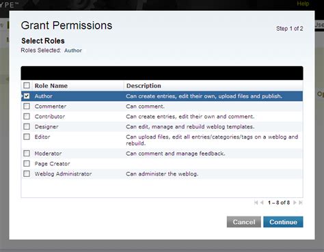 Grant Permissions: