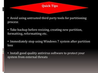 Important Precautions and Tips for a Successful Partition Resizing Process