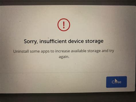 Insufficient Device Storage