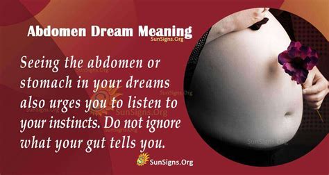 Interpreting dreams of a growing abdomen