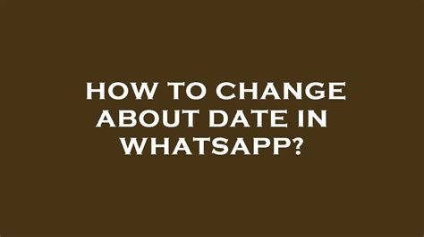 Keep Your WhatsApp Up to Date