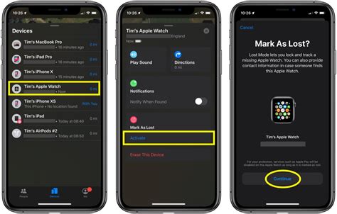 Locating an Apple Timepiece Using the 'Track Down My' Tool