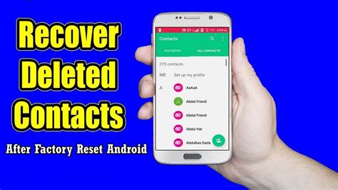 Lost contacts due to a factory reset