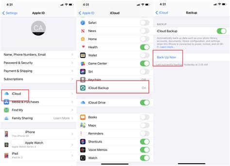 Managing Backup Settings for your device in iCloud