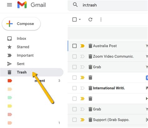 Managing Deleted Emails in the Trash Folder