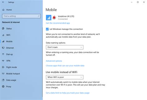 Managing Wi-Fi and Mobile Data Settings