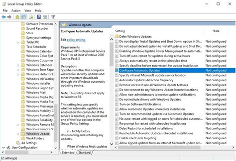 Managing Windows Update Settings with Group Policy Editor