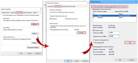 Methods for adjusting the size of pagefile.sys