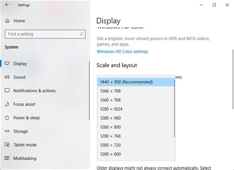 Modifying Display settings for Screen Resolution and Position