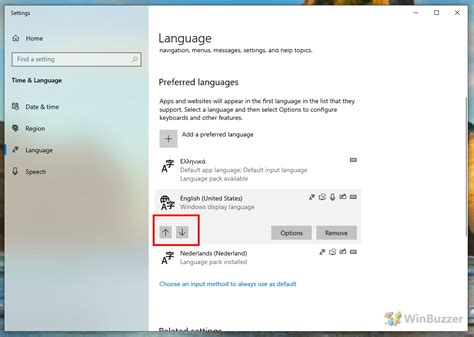 Opening Language Settings