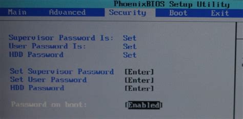 Password Entry and Security Settings