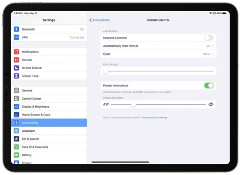 Personalizing Mouse Preferences on your iPad