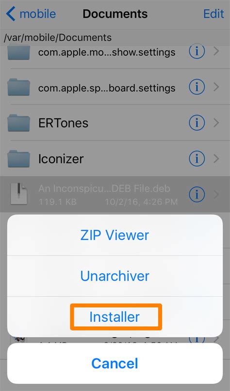 Preparing Your iOS Device for Installing a deb File