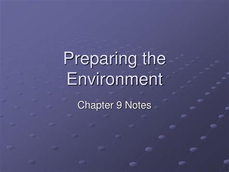 Preparing the Environment