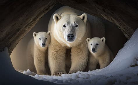 Protective Maternal Instincts: Unveiling the Significance of a White Polar Bear with Her Cubs