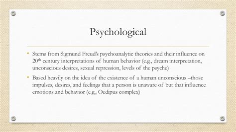 Psychological Interpretation: Unconscious Desires and Fears