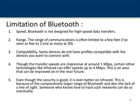 Range Limitations of Bluetooth Connection