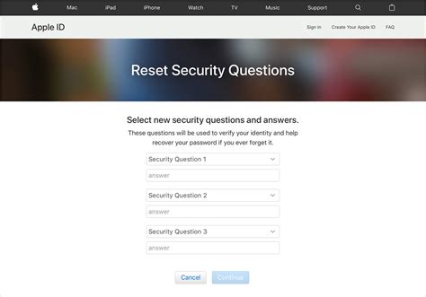 Recovering Apple ID Password with Security Questions