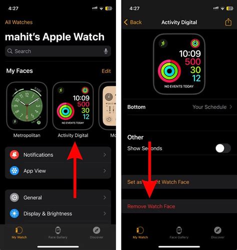 Removing Watch Faces from Your Device