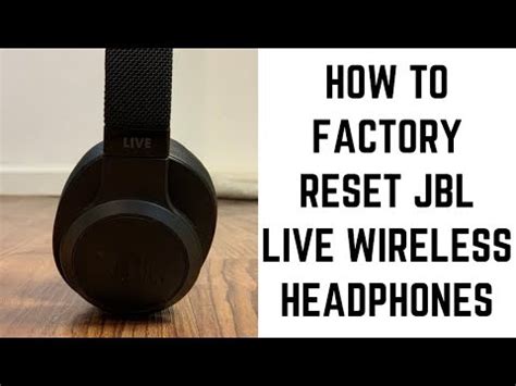 Resetting JBL Wireless Headphones to Factory Settings