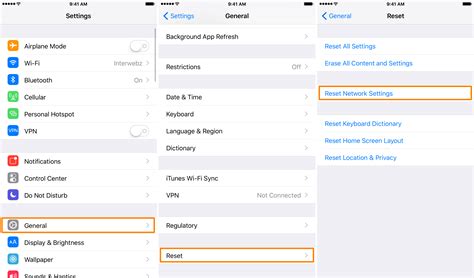 Resetting Network Settings on iPhone