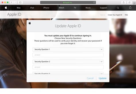 Resetting Your Apple ID Password Using Security Questions