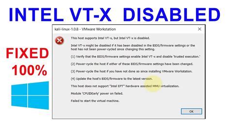 Resolving "VT-x is disabled" error on Windows 10