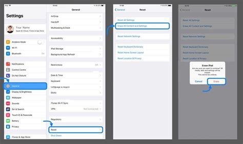 Restore factory settings on your iPad