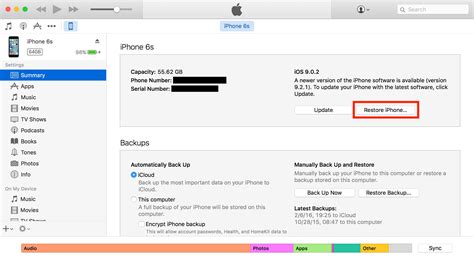 Restoring Your iPhone to Erase iOS Builds