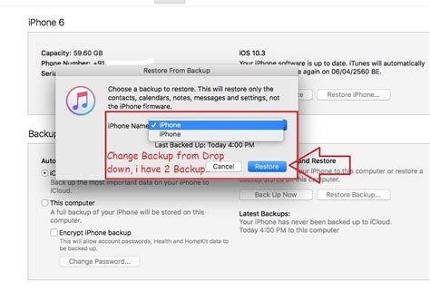 Restoring a Previous Backup Using iTunes