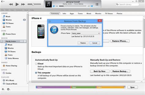 Restoring iPhone from a backup without the Connected Smartwatch