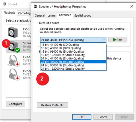 Returning to Default Sound Modes